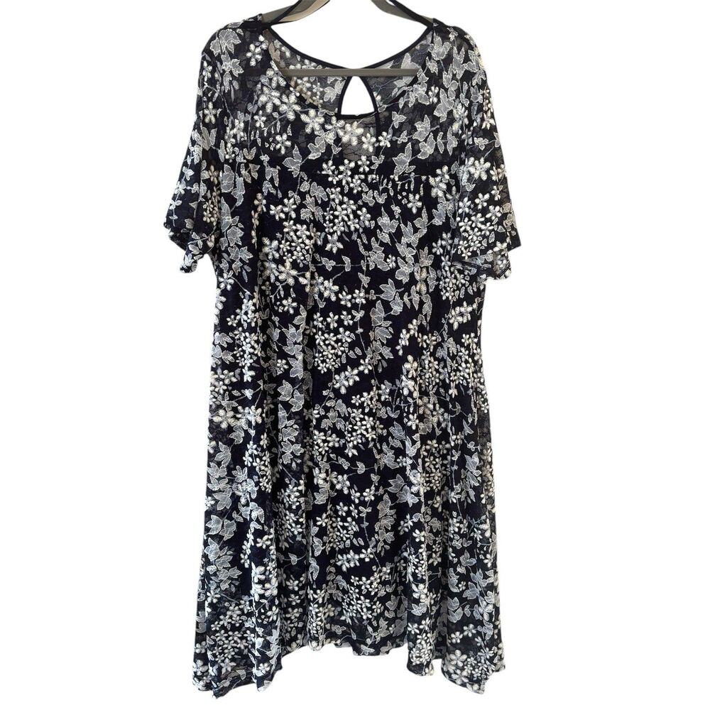 NWT Midi Dress 3X Feminine Black Bohemian Whimsigoth Wedding Guest Holiday Party